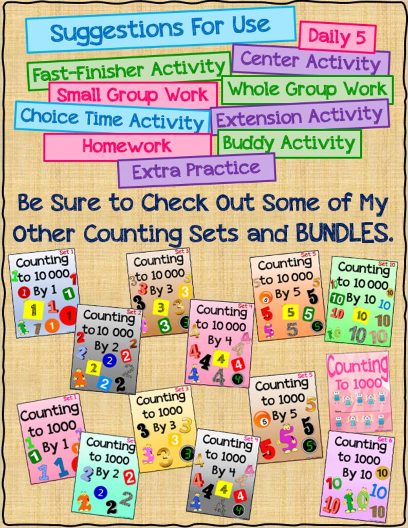 Math - Skip Counting to 10 000 by 2 - Set 2 - Digital PDF - Etsy