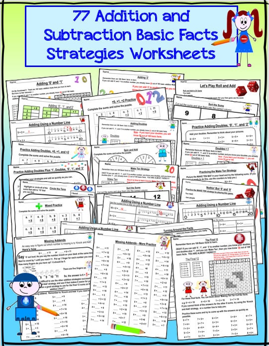 Math - Addition and Subtraction Basic Facts - Practice and Strategies ...