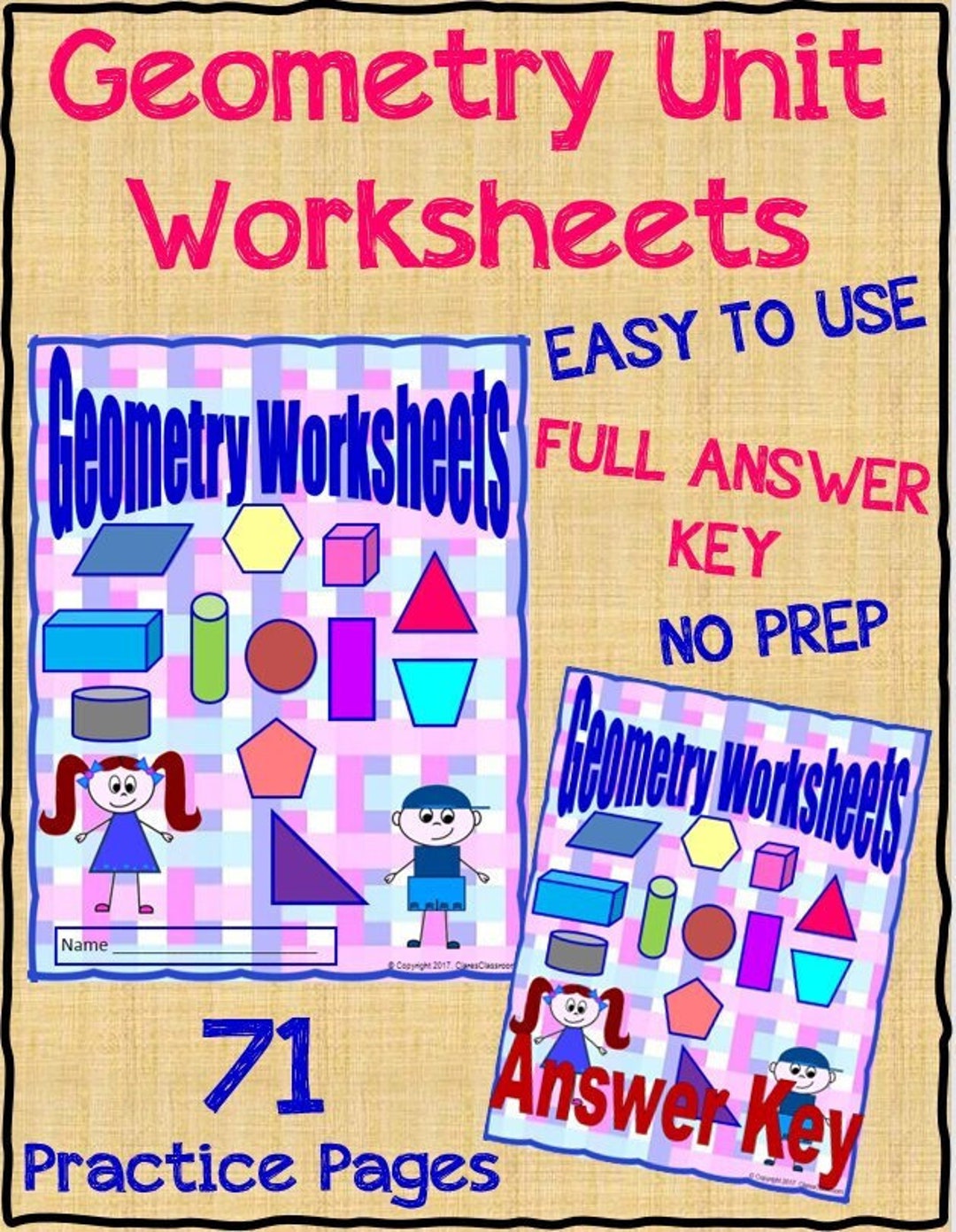 Math Geometry Worksheets, No Prep, Ready to Use, Printable PDF - Etsy