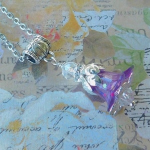 Purple Confetti Lucite Flower Necklace
