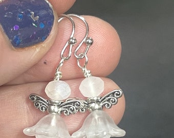 Weiße Fee Ohrringe Engel Ohrringe