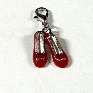 Clip On Charms Ruby Red Slippers Zipper Charms For Purse Charms For Bracelet Charms