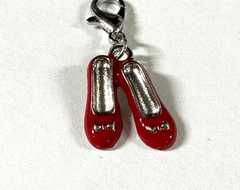 Clip On Charms Ruby Red Slippers Zipper Charms For Purse Charms For Bracelet Charms