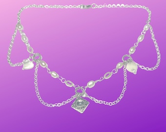 Pearl Heart Necklace, Fairycore Cottagecore Jewelry