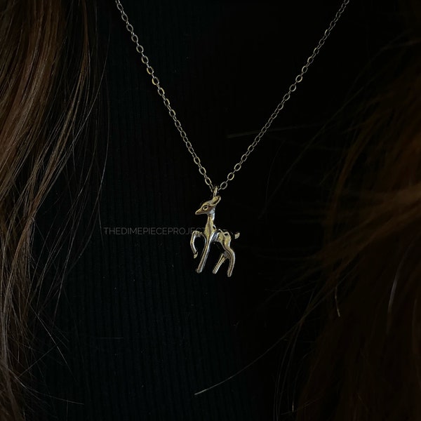 Stainless Steel Deer Pendant Necklace