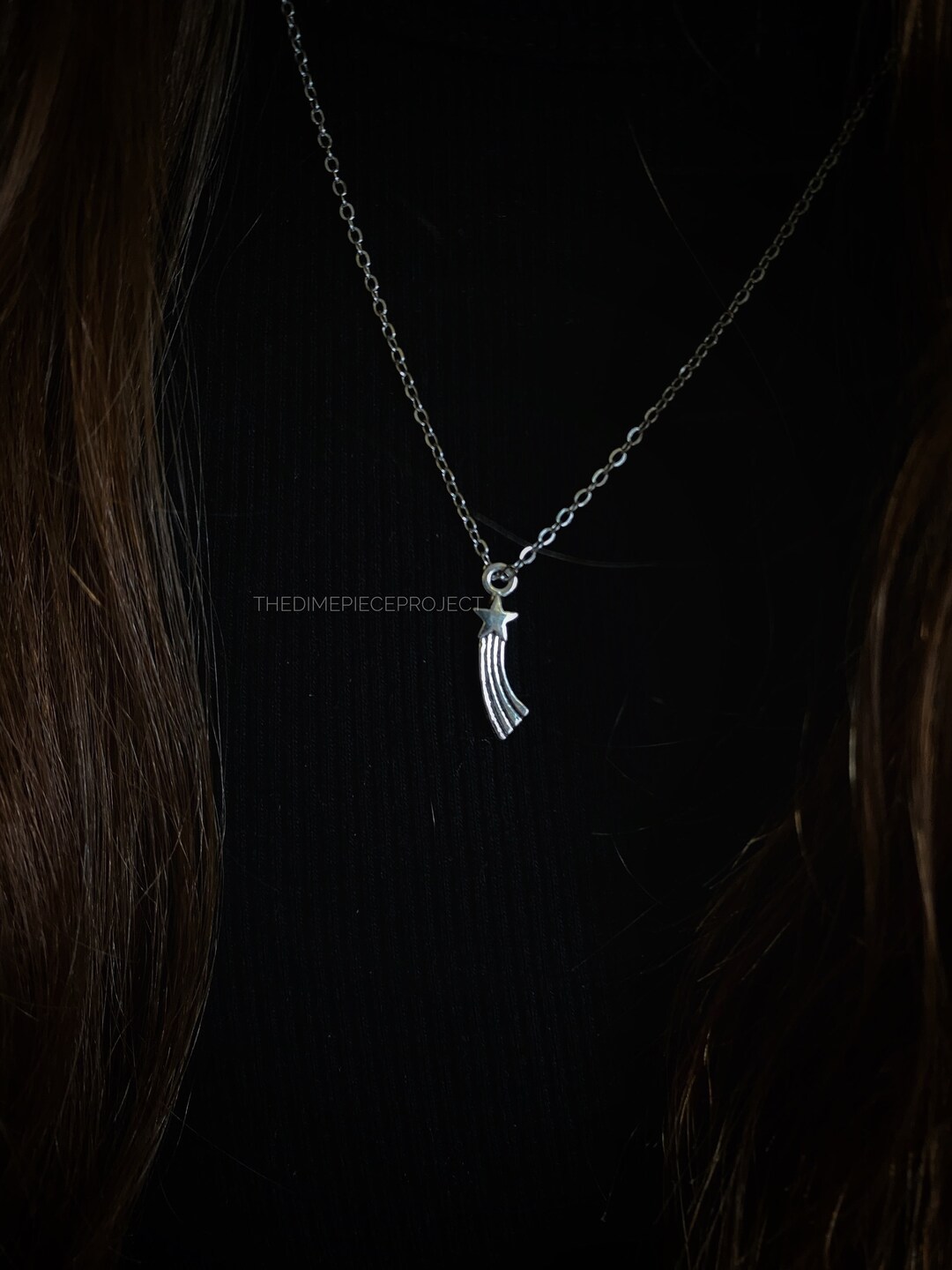 Silver Shooting Star Pendant Necklace - Etsy