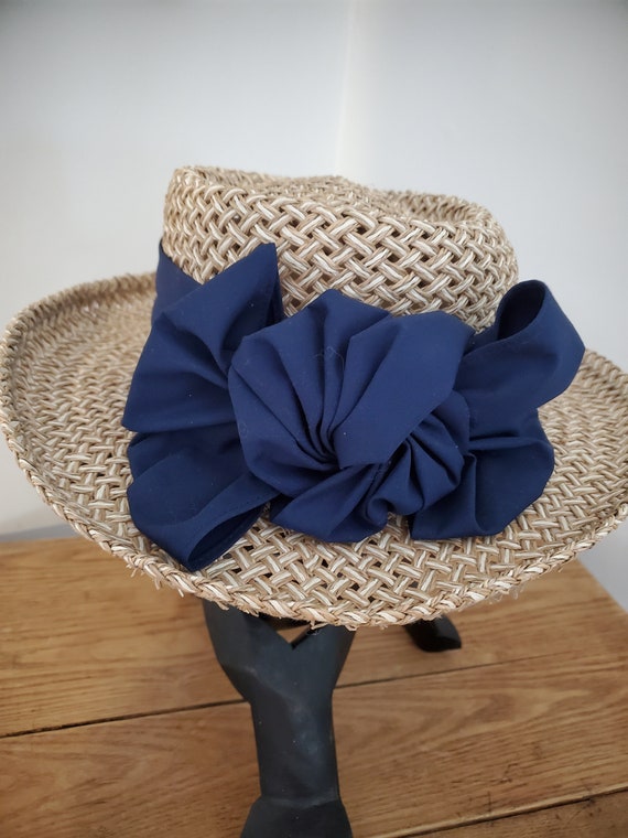 Vintage Firethorn Ladies Straw Summer Hat w/ Flor… - image 7