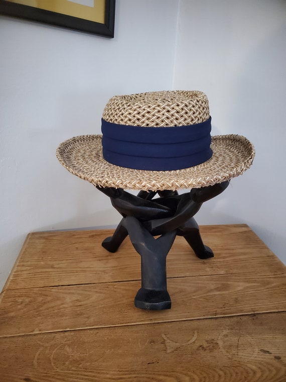 Vintage Firethorn Ladies Straw Summer Hat w/ Flor… - image 3