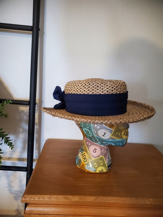 Vintage Firethorn Ladies Straw Summer Hat w/ Flor… - image 9