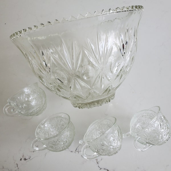Punch Bowl Set Anchor Hocking Arlington Etsy