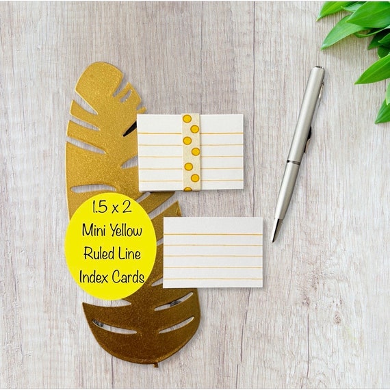 Mini Index Cards Yellow Ruled Index Cards pack of 75 Small Index Cards  Lined Index Cards index Cards for Kids Study Note Card 