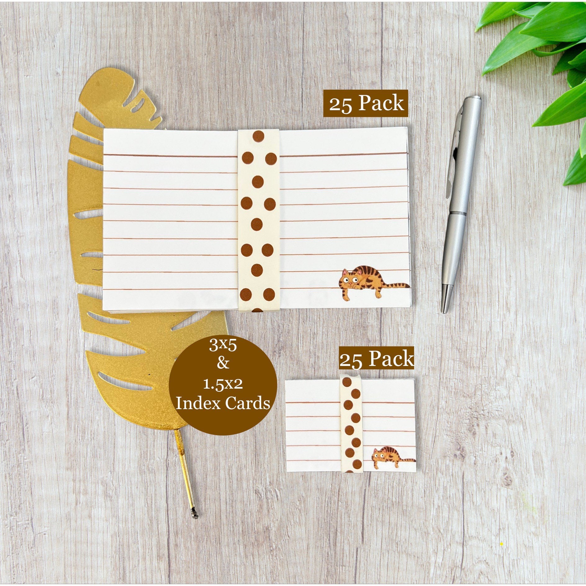 3x5 Index Cards Ruled Index Cards pack of 25 Kawaii Bear Index Cards Brown  Lined Index Cards index Cards for Kids Study Note Card 