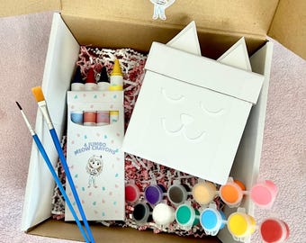 Dollhouse Meow Box: DIY Paintable Cat Mailbox Surprise for Kids and Adults