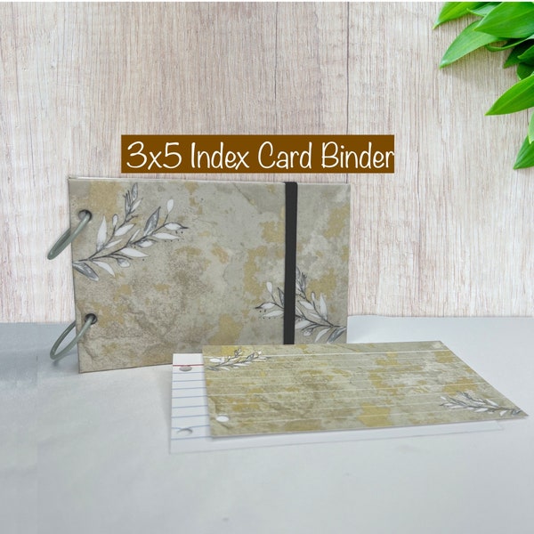 3x5 Index Card Binder - Floral Fancy Ruled Index Cards -Pack of 30 Index Cards - Lined Brown Index Cards - Study Note Card - Index Cards