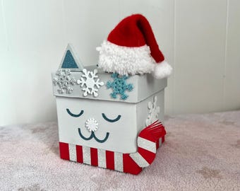 Dollhouse Meow box Surprise Holiday - Dollhouse Gift Box - Snow Winter - Gabriela Meow Mailbox - Meow Mailbox Surprise - Gab Cat box