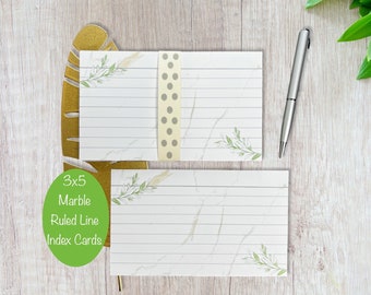3x5 Index Cards - Marble Ruled Index Cards -Pack of 25 Index Cards - Floral Index Cards -Index Cards for Kids - Study Note Card