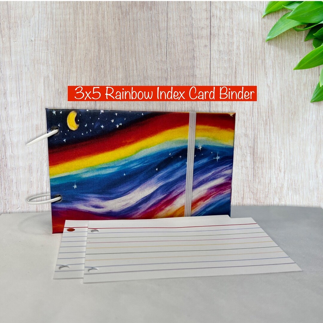 3x5 Index Card Binder Rainbow Ruled Index Cards pack of 30 Index Cards