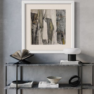 La montagna grigia / Abstract Original Paiting / Paiting su carta / Grey Abstract Wall Art / Mix texture / Abstract Work / Original Artwork