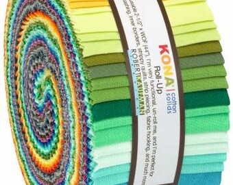 Robert Kaufman Kona Cotton new Colors 2019 roll up 40 pieces