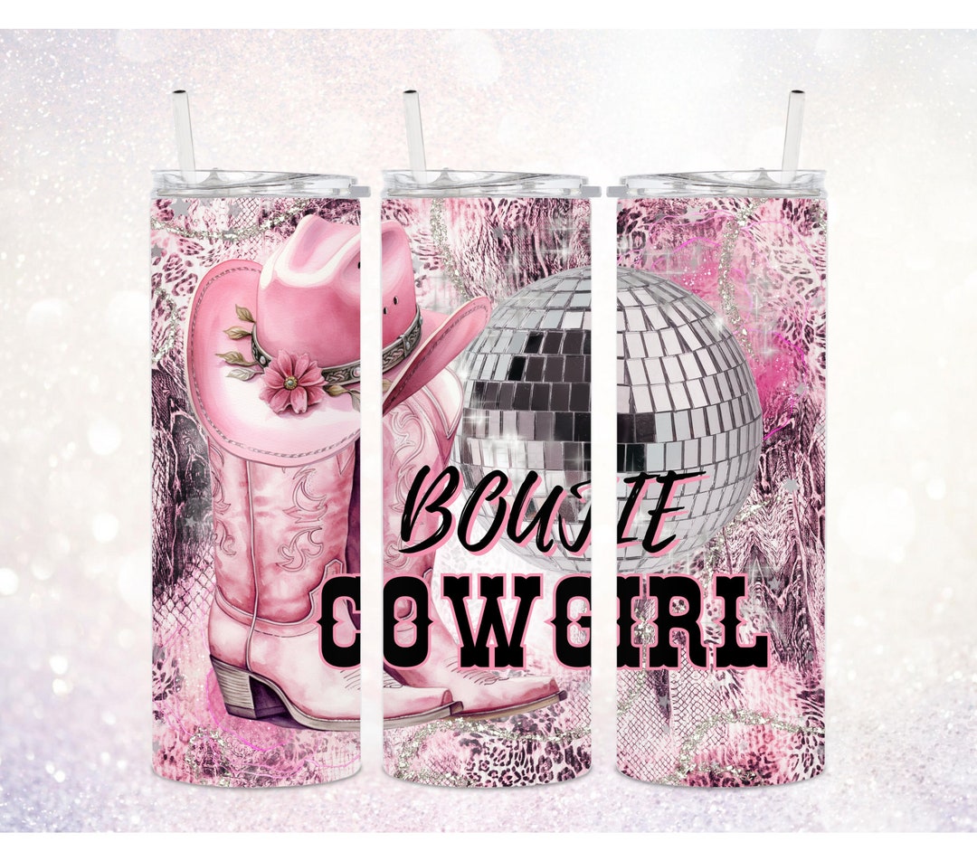 Boujie Cowgirl 20 Oz Tumbler PNG ~ Pink Glam Tumbler PNG ~ Cowgirl ...