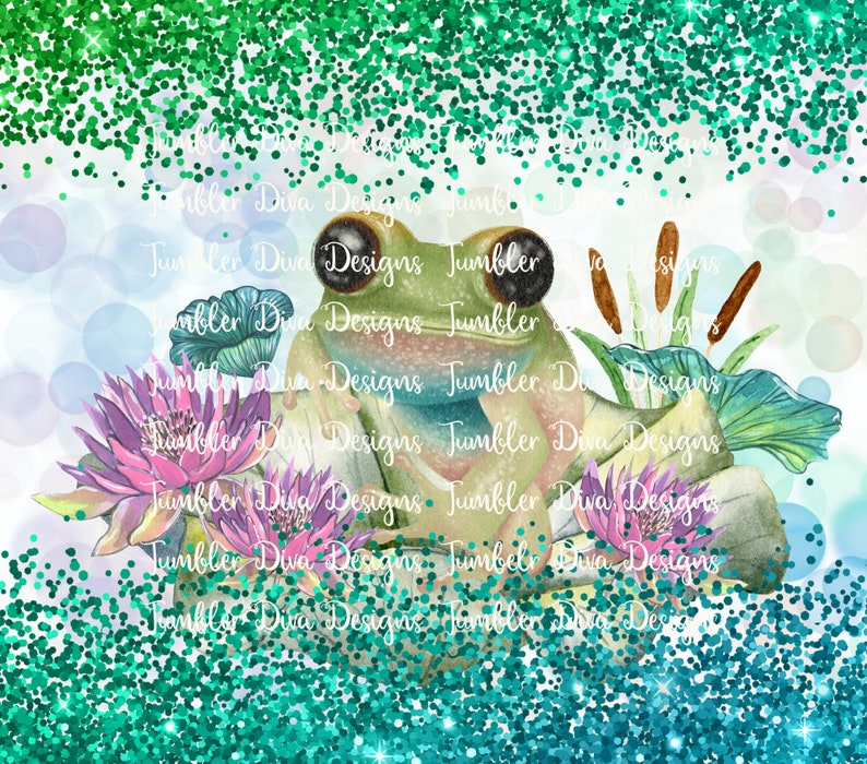 Frog 20 Oz Skinny Tumbler PNG ~ Digital Sublimation Design ~ Frog ...