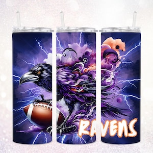 Gobelet de 20 oz PNG Ravens ~ Emballage de gobelet skinny Ravens ~ Gobelet Ravens PNG ~ Gobelet de sport ~ Téléchargement numérique Ravens ~ Art du gobelet le jour du match