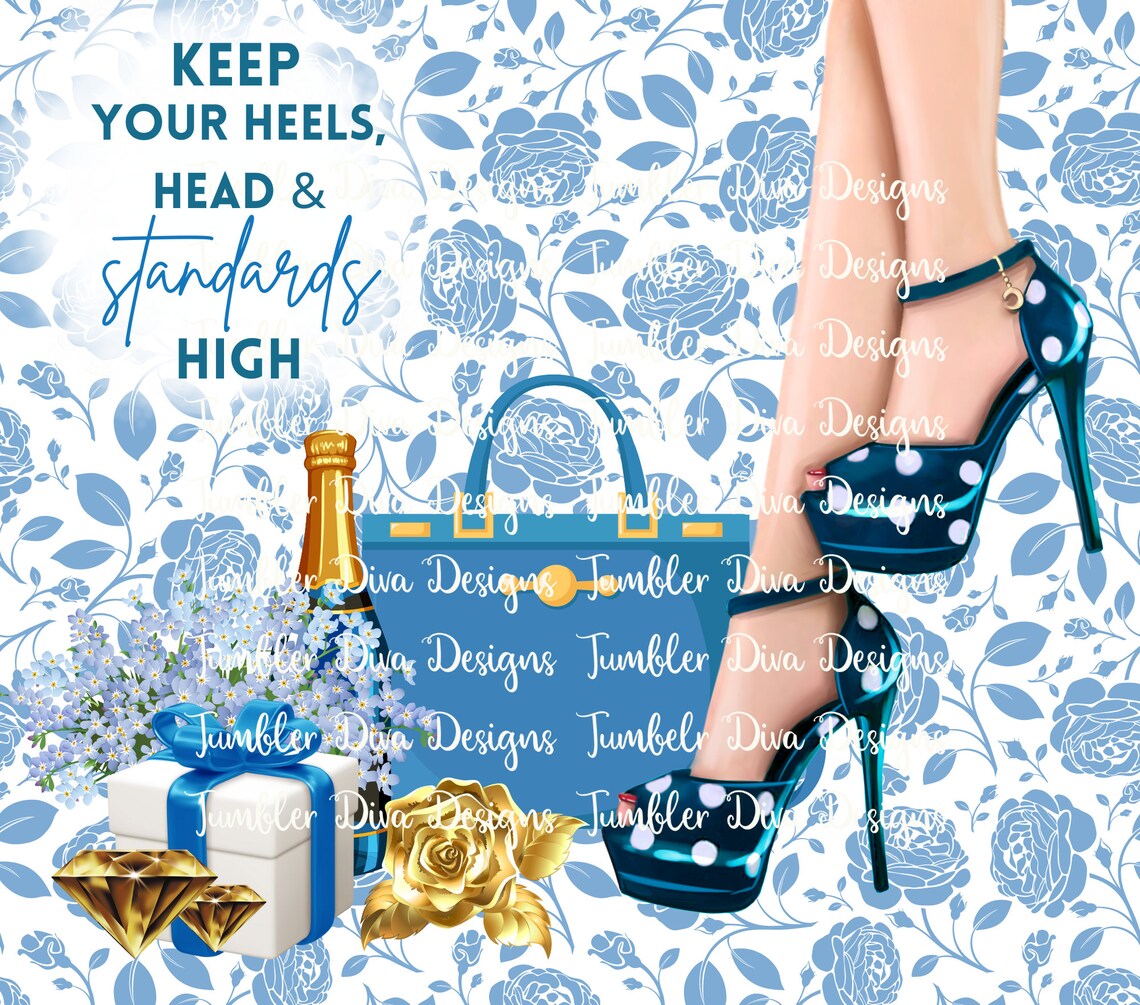 Designer Tumbular Designer Luxury 20 Oz Skinny Tumbler PNG ~ High Heels Tumbler PNG ...