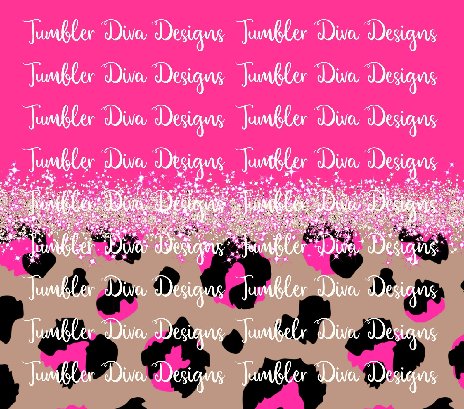 Hot Pink Skinny 20 Oz Tumbler Wrap PNG ~ Leopard Tumbler Sublimation ...