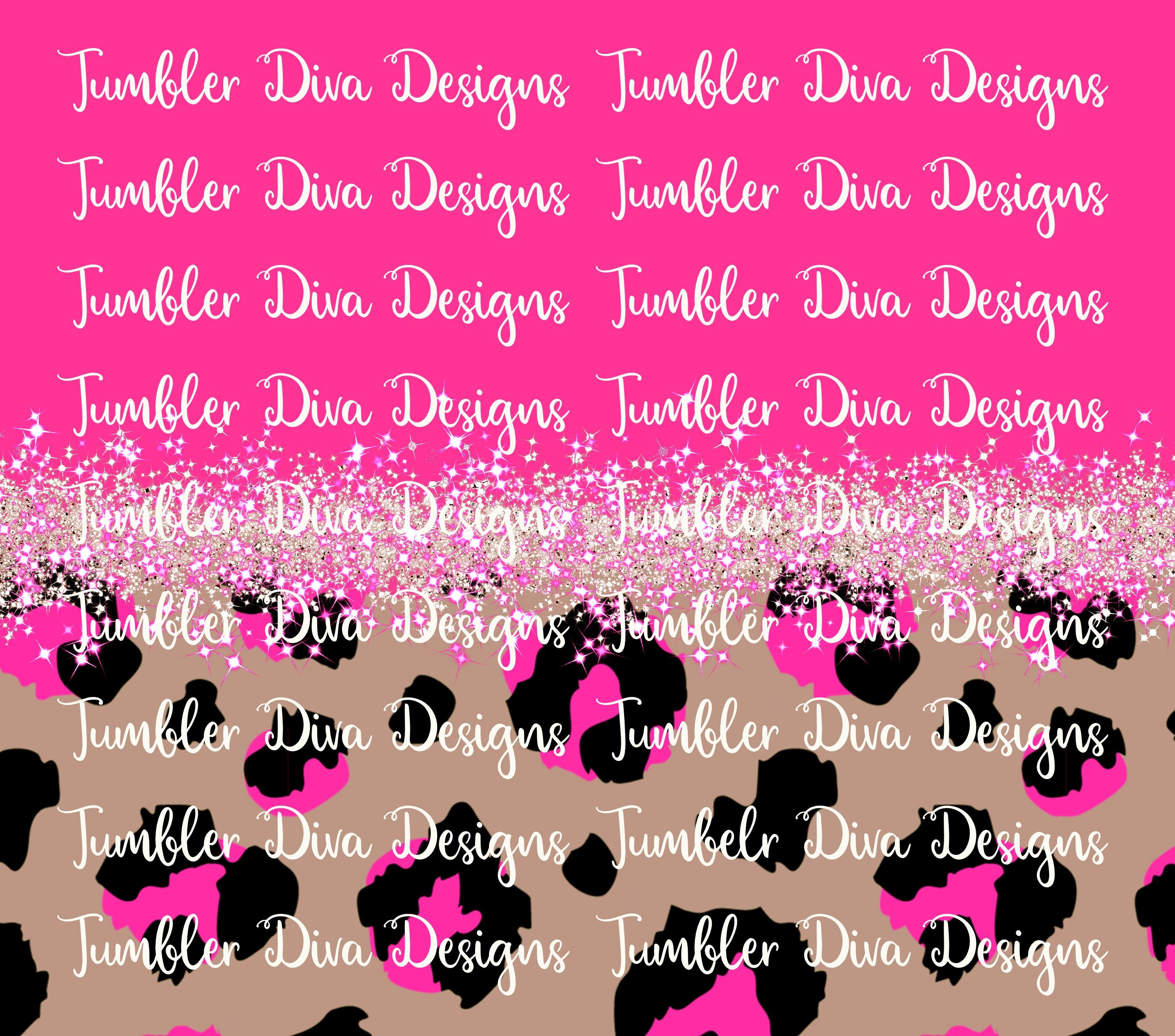 Hot Pink Skinny 20 Oz Tumbler Wrap PNG ~ Leopard Tumbler Sublimation ...