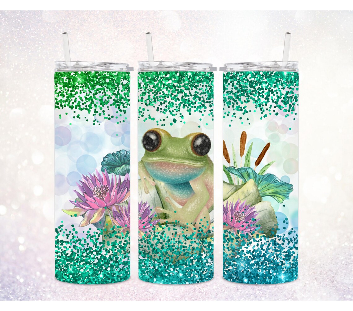 Frog 20 Oz Skinny Tumbler PNG ~ Digital Sublimation Design ~ Frog ...