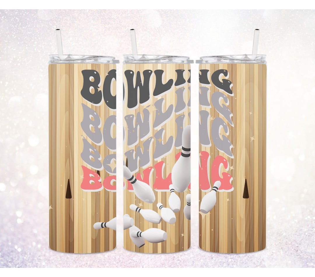 Bowling 20 Oz Tumbler PNG Retro Bowling Tumbler PNG Bowling Skinny