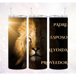Padre Esposo Leyenda Proveedor 20 oz Vaso PNG ~ Vaso de León Mexicano ~ Vaso del Día del Padre ~ Papa ~ Vaso Flaco Sublimate Wrap PNG