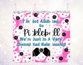Pickleball 20 oz Tumbler PNG ~ Lustiger Pickleball Tumbler PNG ~ Skinny Tumble Wrap ~ Pickleball Tumbler PNG ~ Digital Tumbler Sublimate Art