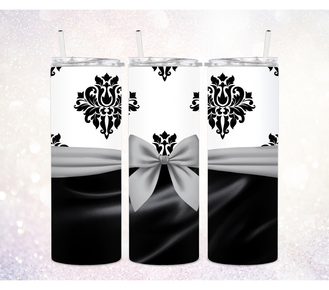 Luxury Black and White 20 Oz Tumbler PNG Expensive Tumbler PNG Luxury