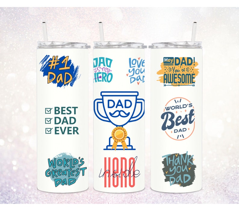 Father's Day 20 Oz Skinny Tumbler PNG ~ Best Dad Tumbler ~ Digital ...