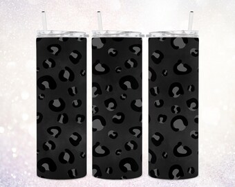 Gobelet léopard noir mat 20 oz PNG ~ Gobelet design PNG ~ Gobelet léopard image d'emballage ~ Gobelet sublime PNG ~ Gobelet de luxe Clip Art