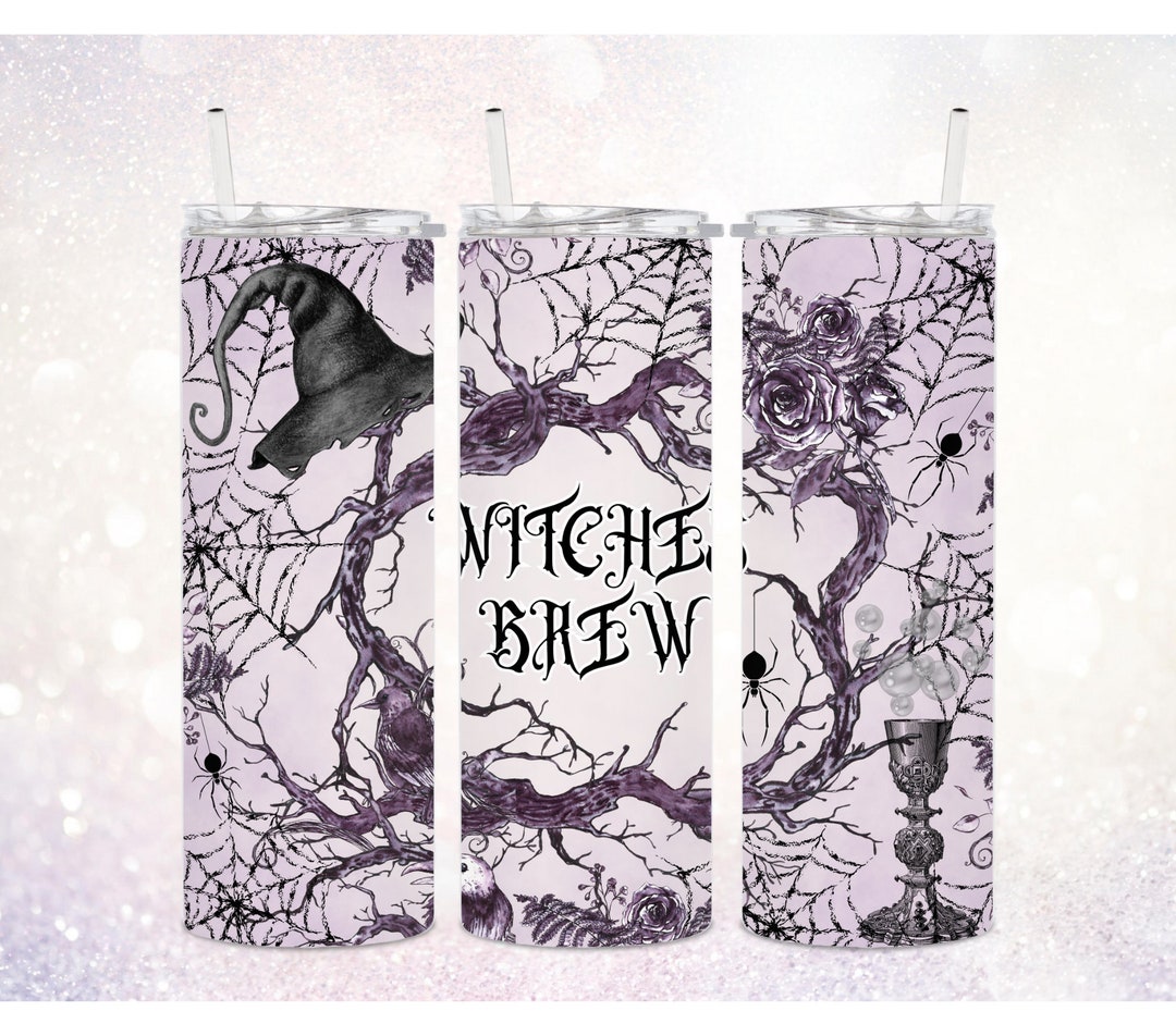 Witches Brew 20 Oz Tumbler PNG ~ Skinny Halloween Tumbler ~ Witch Hat ...
