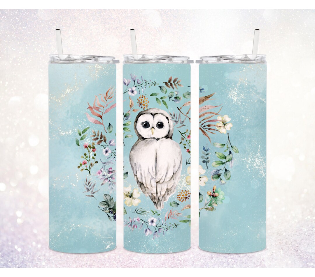 Owl 20 Oz Skinny Tumbler PNG ~ Owl Digital Sublimation Design Art ~ Owl ...