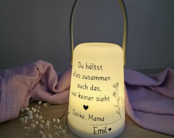 Personalisierte Geschenke für Mama, Geschenk zum Muttertag, Geschenk Ideen Mama, Idee zum Muttertag, Led Laterne, Muttertag Geschenkideen,