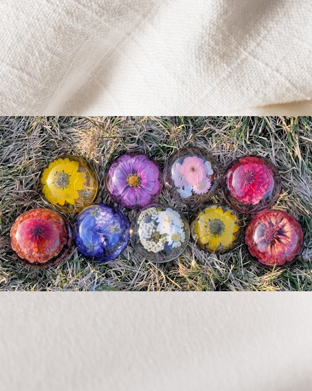 Handmade Dried Flower Resin Paperweights, Epoxy Resin Art & Custom
