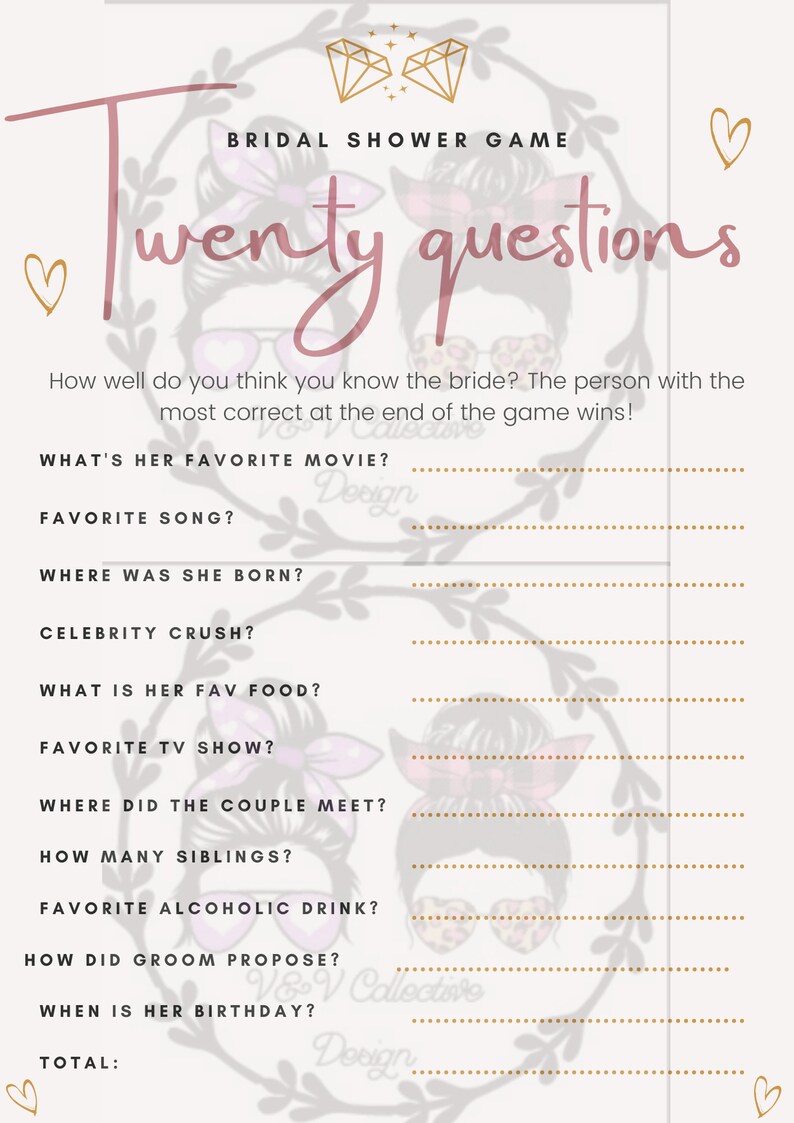 20 Questions About the Bride, Who Knows the Bride Best, Newlyweds Game ...