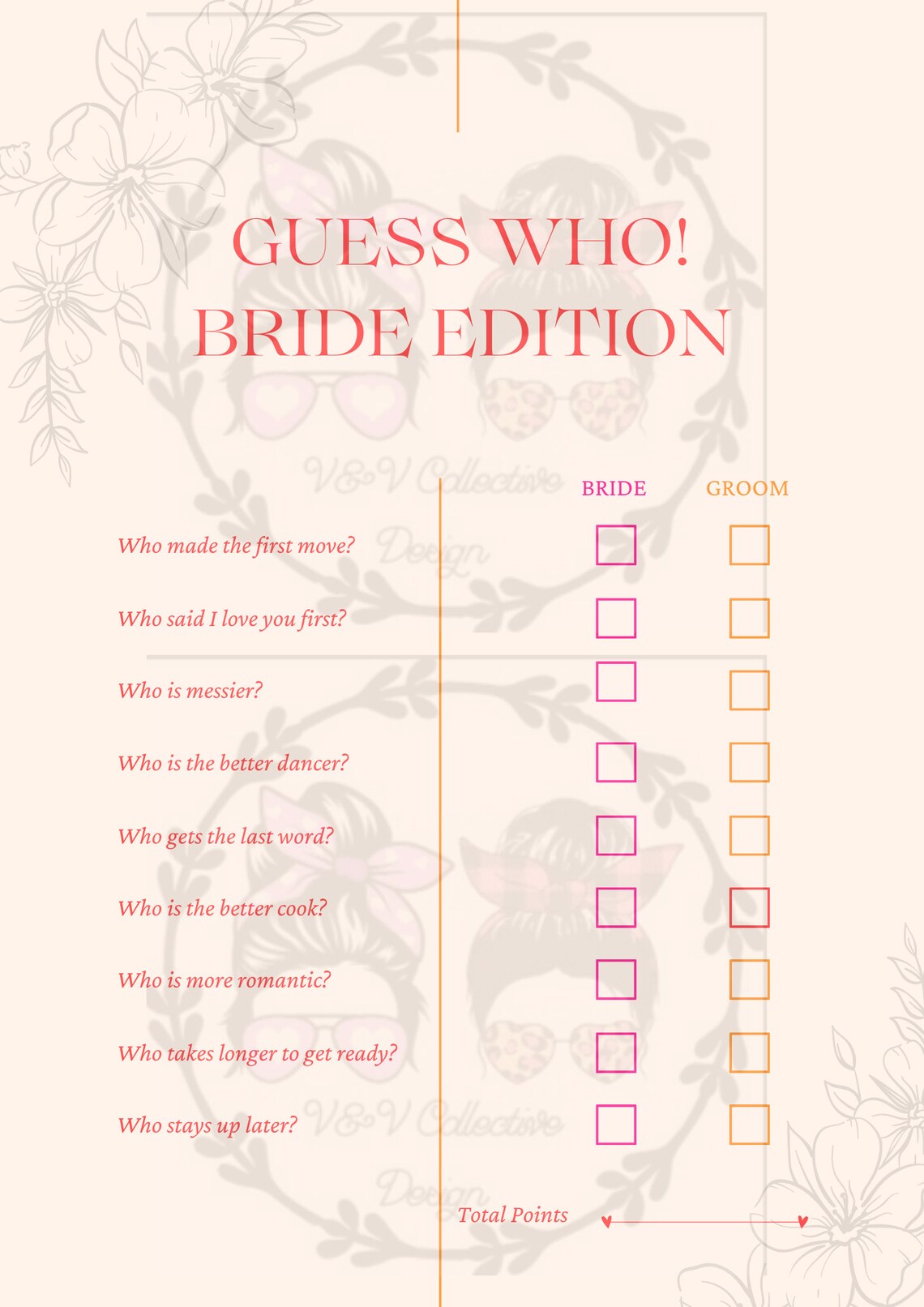 Guess Who Bride Groom Game Bridal Shower Game Bride or Groom Printable ...