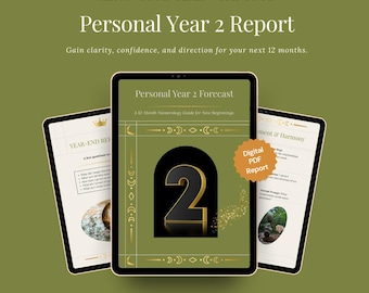 Personal Year 2 Numerology Guide • 12-Month Forecast (PDF)