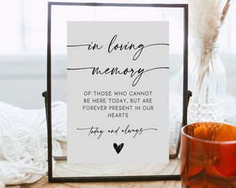 In Loving Memory Wedding Sign, Forever in Our Hearts Sign, Wedding ...