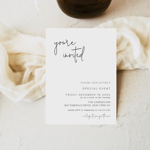 Customizable Party Invitation, Modern Business Invitation Template, Minimalist You&#39;re Invited, Special event invitation, Business Invitation