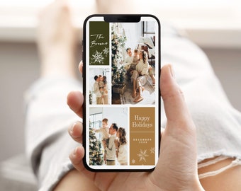 Happy Holidays Card With Photos, Digital Merry Christmas Card With Photo, Photo Holiday Card, Text Holiday Card With Pictures, Happy Holiday