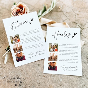 Photo Bridesmaid Proposal Card: Minimalist Wedding (Digital Download)