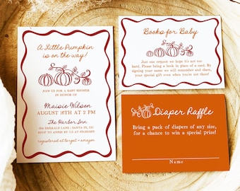 Fall Pumpkin Baby Shower Invitation Set: DIY Editable Invite (Printable)