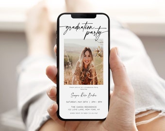 Modern Photo Graduation Party Evite: Digital Invitation Template