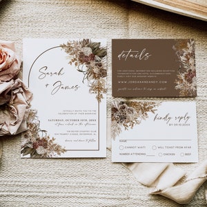 Terrakotta Hochzeitseinladung Vorlage, Rustikale Hochzeitseinladung Set, Landhochzeitseinladung Set, Boho Hochzeit Einladung Set, Lee